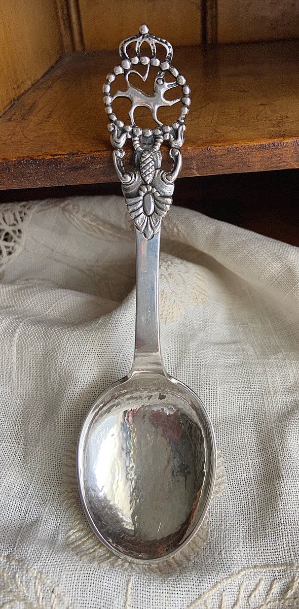 銀製　NORWAY スプーン　シルバー830 Antique 830S Silver Norwegian NM 6 5/8