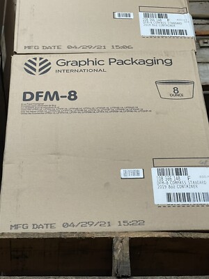 GRAPHIC PACKAGING DFM-8, 8 OUNCE CONTAINER, 800 PC CASE **FREE SHIPPING**