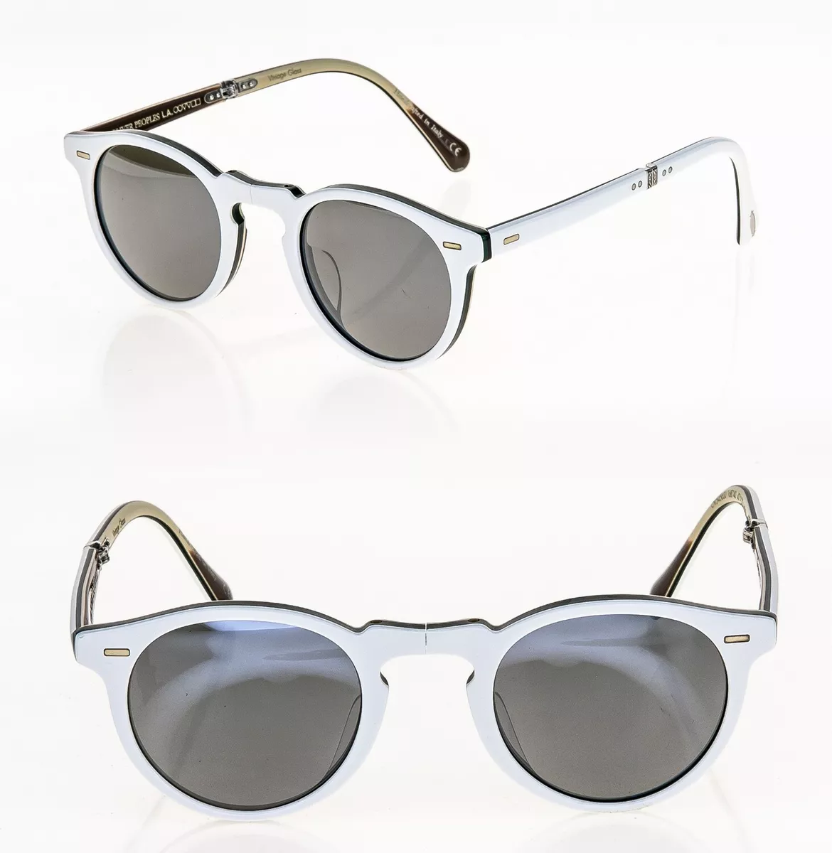 OLIVER PEOPLES GREGORY PECK 1962 White Green BLK Folding Sunglass