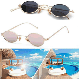 Sunglasses Sur De Hommes Vintage Vogue Soleil Petit Détails Lunettes Métallique Ovale Femmes N80mnwv