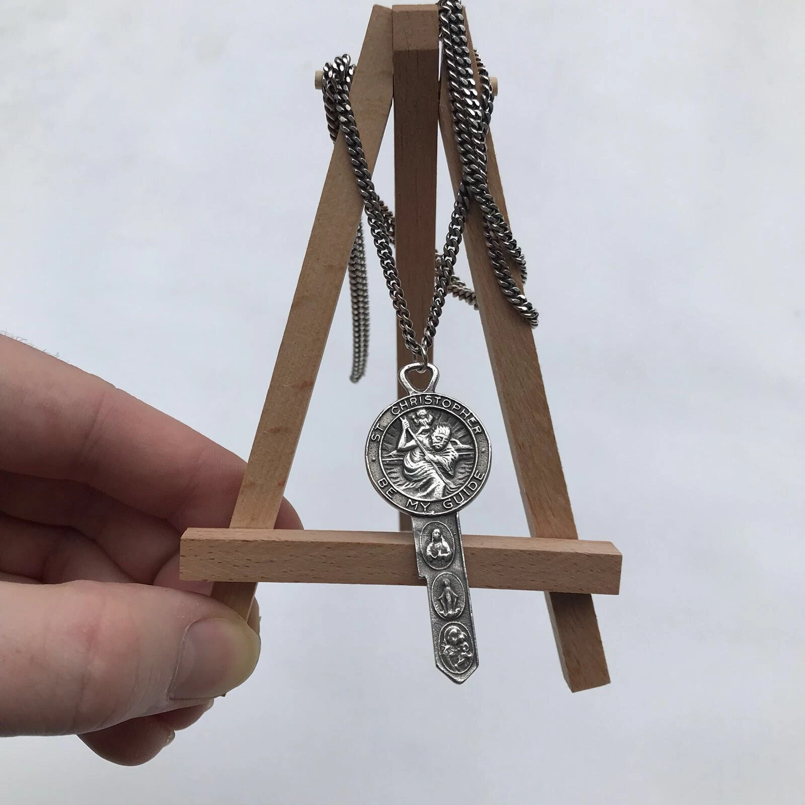 Chaîne collier en argent Supreme St Christopher F/W2011. 100 % authentique. ICONIQUE RARE