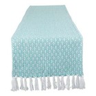 DII Farmhouse Mini Diamond Braided Table Runner, 15x72, Aqua