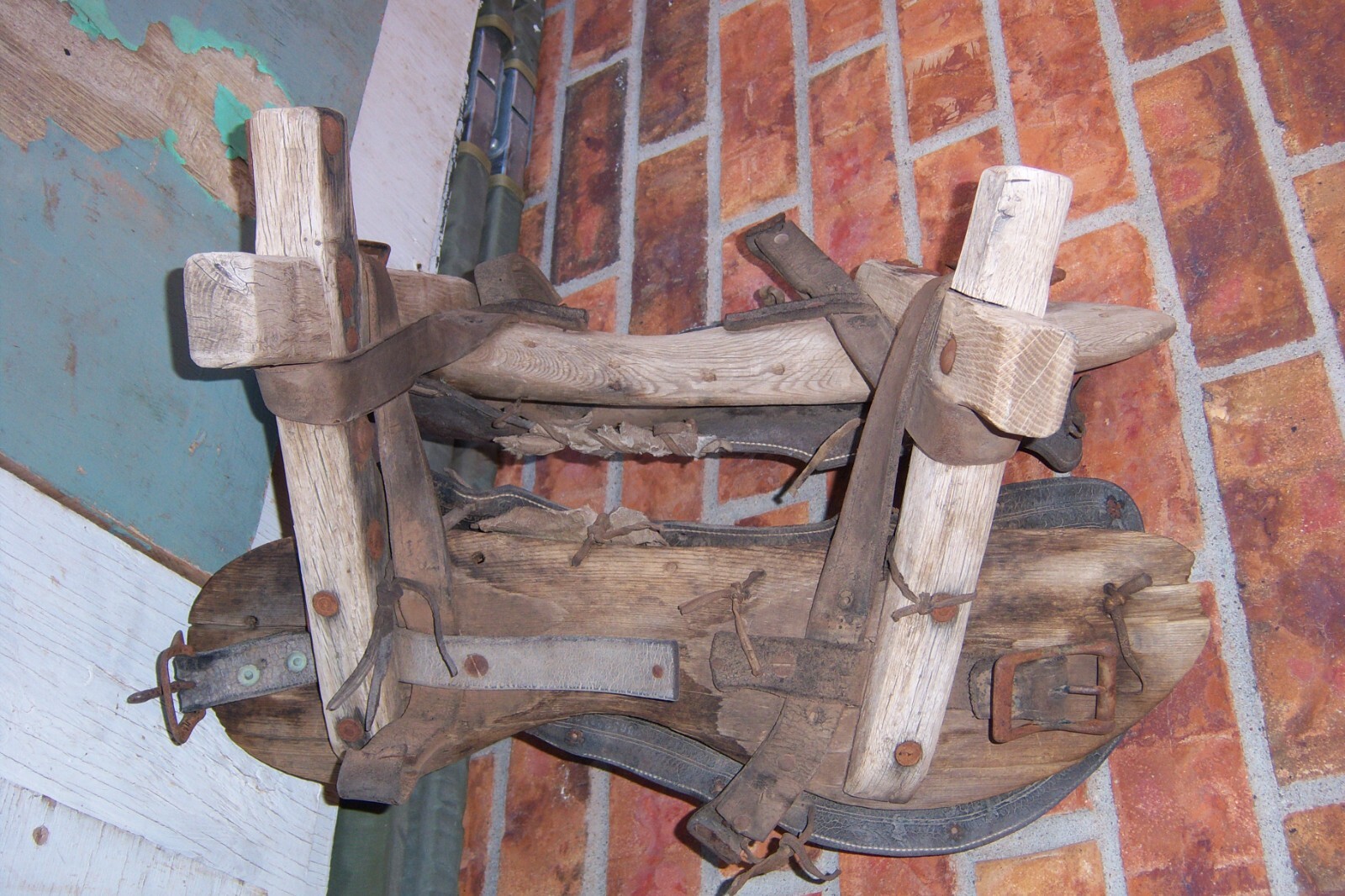 Antique Wood Pack Saddle Wall Hanger Decor eBay