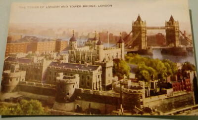 Schöne alte Ansichtskarte London 50er Jahre, Vintage, Tower Bridge