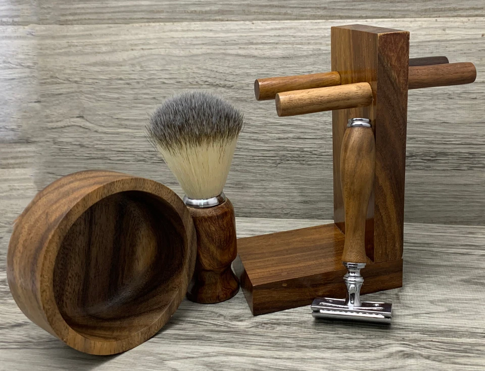 Classic 5 Piece Shaving Set |DE Safety & Badger Brush & Bowl | Men's Gift Kit - Imagen 3 de 4