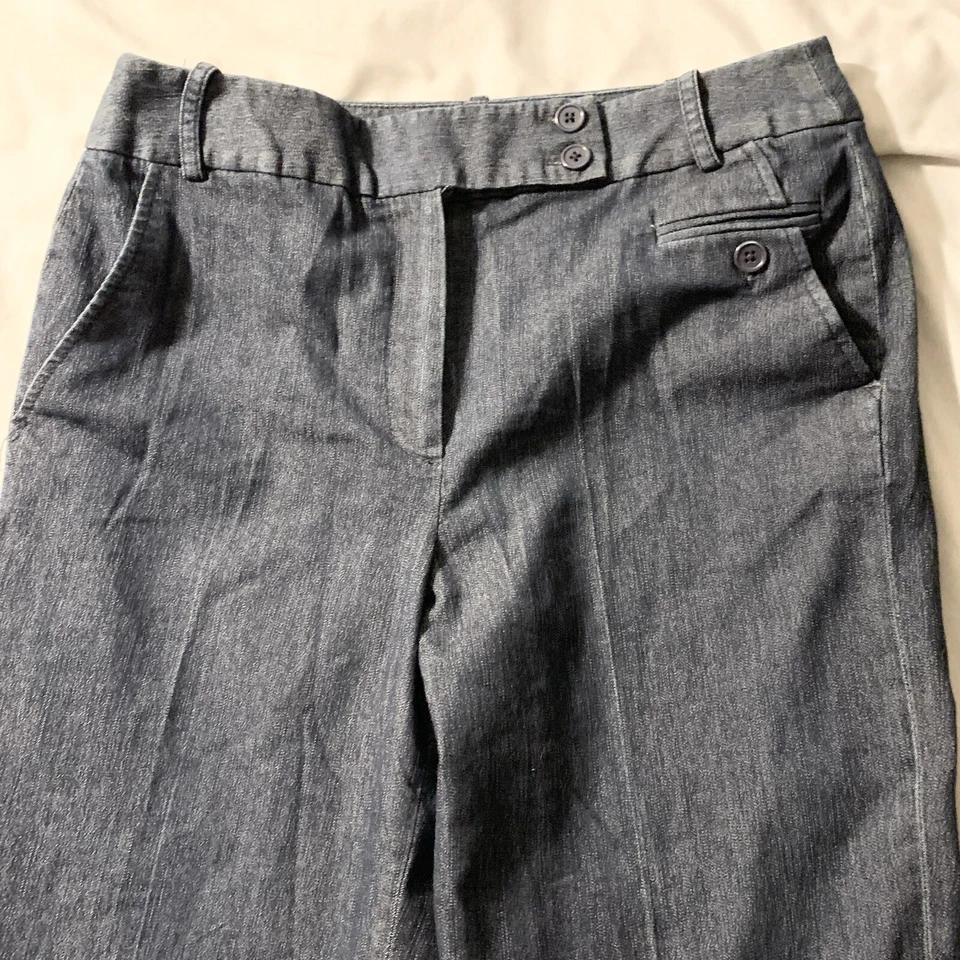 Larry Levine Stretch Sport SPT Jeans Women 4 Blue Dark Wide Leg Everyday Wear - Image 2 of 4