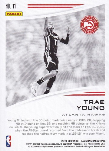 2019-20 Panini Illusions - Season Highlights #11 Trae Young - Hawks - Picture 3 of 3