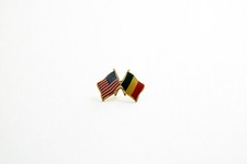 Belgium / USA Flag Lapel Pin - Made in the USA