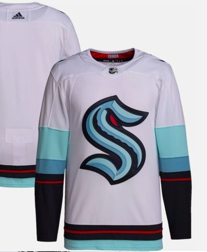 Adidas NHL Seattle Kraken Hockey Fight Strap AU Patched Jersey Away Home Mens - Picture 5 of 13