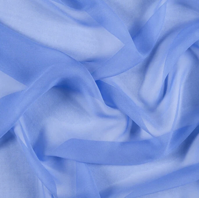 Periwinkle 100% Silk Chiffon Fabric 45” Width Sold By The Yard