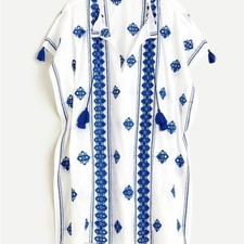 J. Crew Blue and White Casual flowy cover up Dress size large