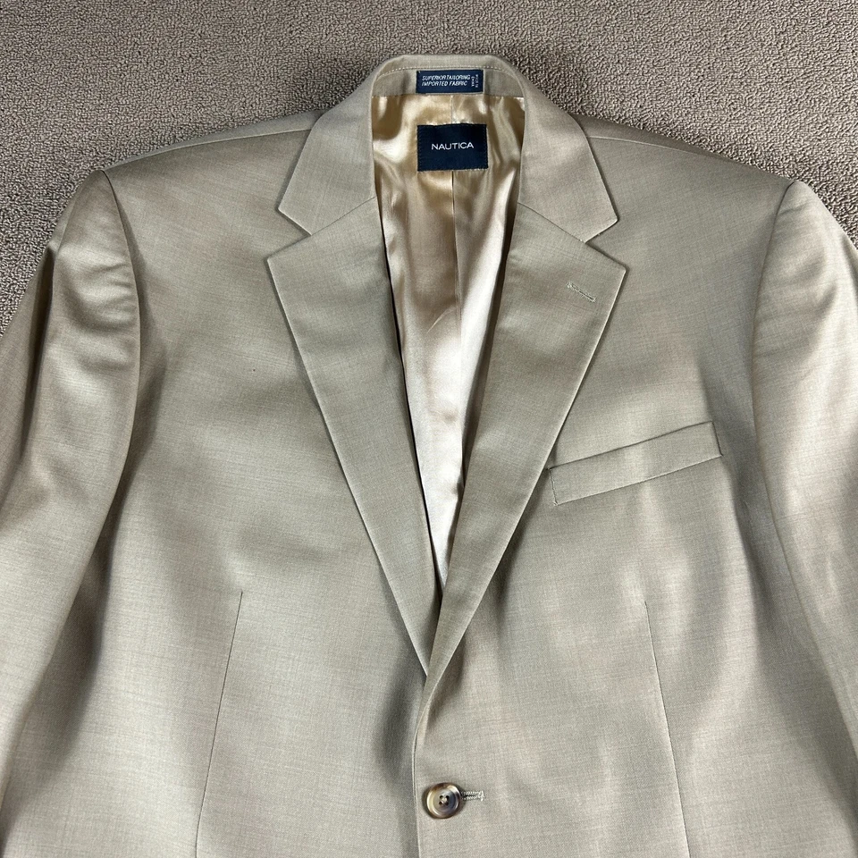 Blazer abrigo deportivo de lana para hombre Nautica tostado talla 44L Foto 2 de 4