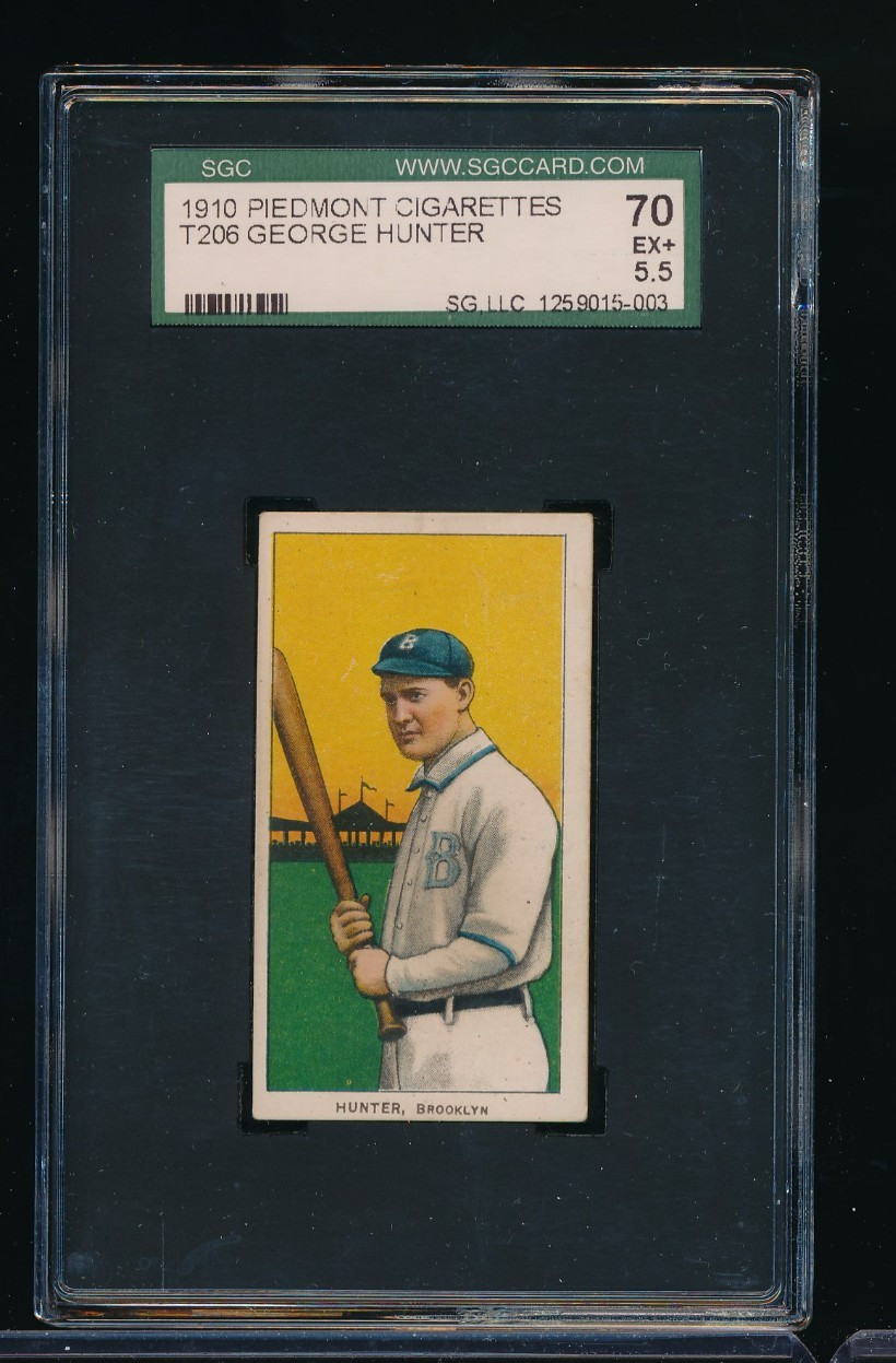 1909-11 T206 Piedmont 350 George Hunter SGC 5.5 strong color Brooklyn Superbas