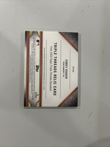 2024 Topps Triple Threads Corey Seager #/9 Relic Rangers - Picture 2 of 2