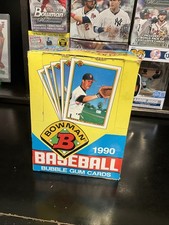 1990 BOWMAN BASEBALL ⚾️ WAX BOX -VERY CLEAN (36 PACK BOX ) SEE PICS 💯