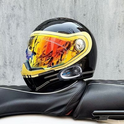 Motorcycle Bluetooth Intercom Helmet With Camera Recorder Vintage Motor Helmets
