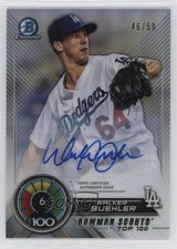 2018 Bowman Scouts' Top 100 Refractor 46/50 Walker Buehler #BTP-6 Auto 6fs