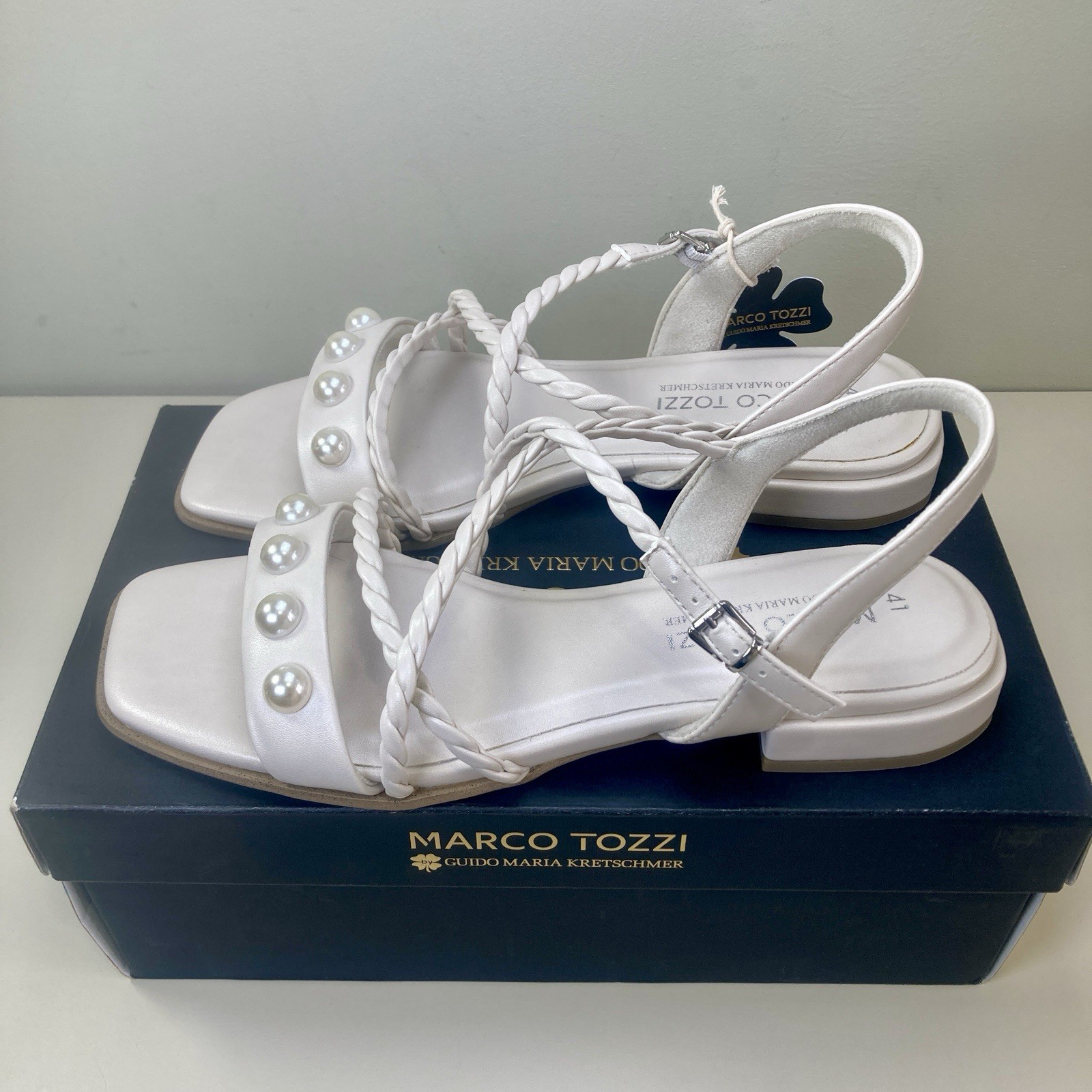 Marco Tozzi Womens Sandal Flat Soft Comfort Cream Size UK 7.5 EUR 41