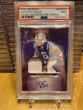 2024 Panini Obsidian ANTHONY GOULD Rookie Patch Autograph /49 Purple PSA 9 Mint