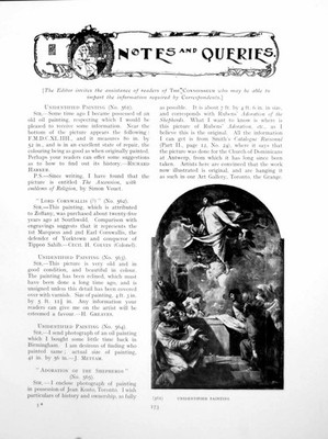 Alte Notizen Abfragen unbekannte Gemälde Lord Cornwallis Seiten 1925