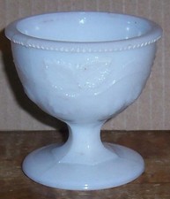 Blackberry Pedestal Abierto Maestro Sal Blanco Leche Vidrio Vajilla De Colección Deco