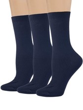 COTTON DAY Women's Combed Cotton Fine Ribbed Medium-Large, Dark Navy Blue