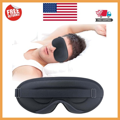 #ad Breathable 3D Light Blocking Sleep Mask Zero Eye Pressure with Silk Feel $9.86