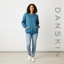 Danskin Women's Crewneck Pullover with pocket NWOT Teal Small