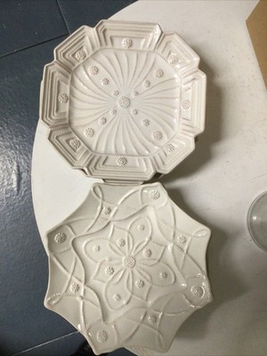 Juliska 4 Dessert Plates, 2 Heligan And 2 Alcazar.