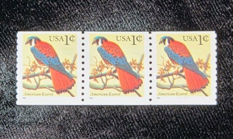 U.S. STAMPS American Kestrel 1996 US 1 Cent Stamp Lot Of (3)!