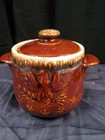Hull Ovenproof Double Sided Eagles Pottery Brown Drip Ovenware Vintage USA