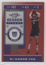 2019-20 Panini Contenders Optic Season Ticket Red Prizm De'Aaron Fox #19 2b6
