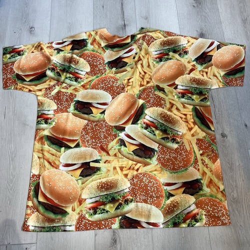 Get a Life Shirt Hamburger and Fries All Over Graphic Mens Size X-Large - Picture 2 of 5