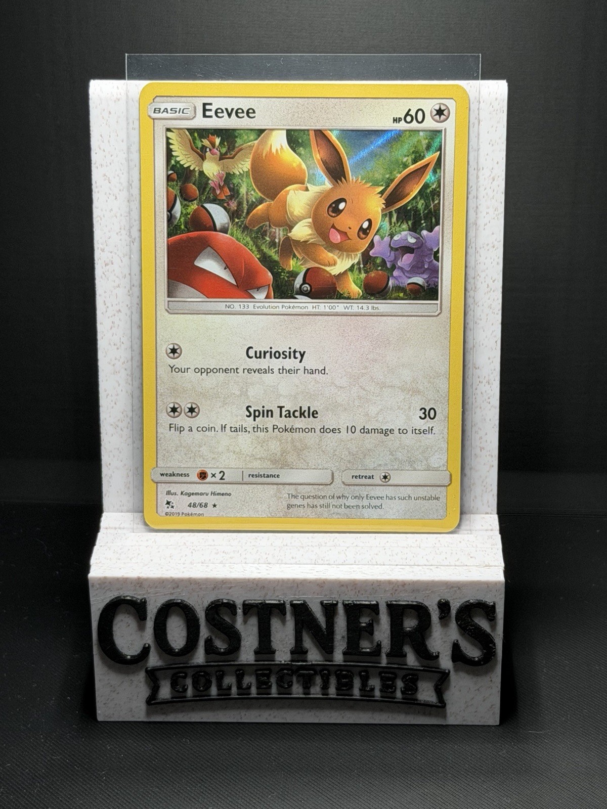 Eevee 48/68 Holo Rare Pokémon Hidden Fates NM