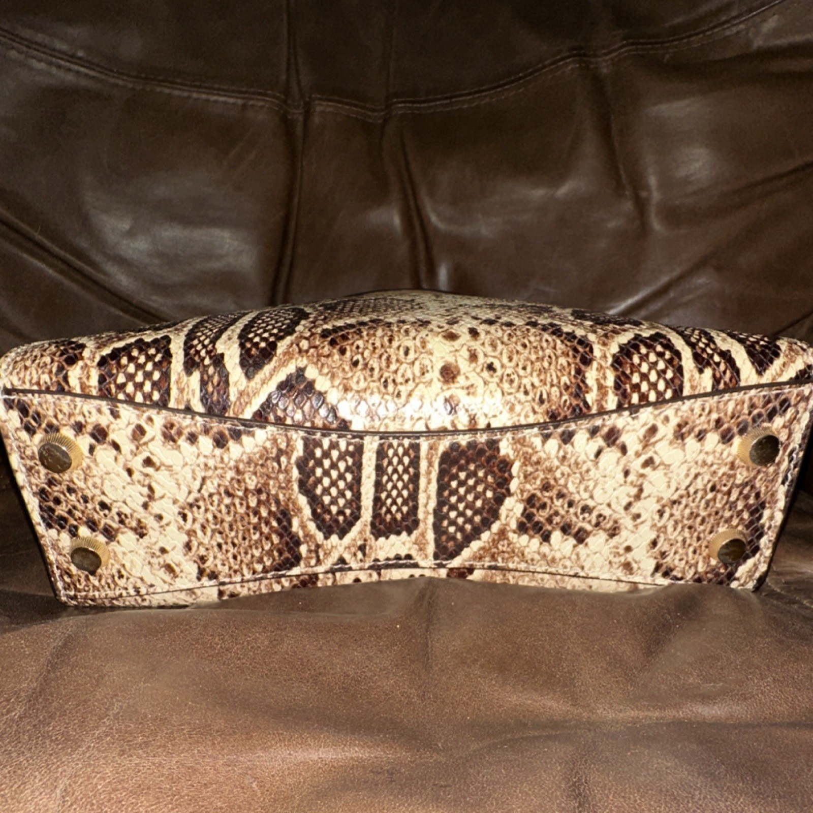 Michael Kors Ava Medium Leather Python Snakeskin … - image 8