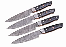 CUSTOM HAND MADE FORGED DAMASCUS STEEL STEAK KNIFE CHEF SET  1625