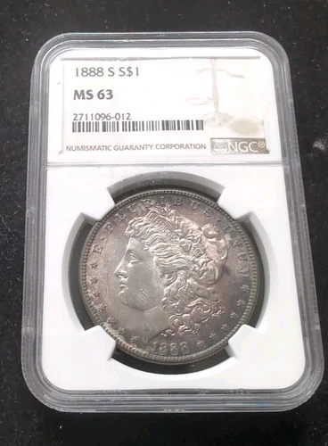 1888 S $1 MORGAN SILVER DOLLAR NGC MS 63 TONING #4483