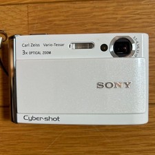 Sony Cyber-shot Compact Digital Camera White Carl Zeiss 3x Zoom Vario-Tessar