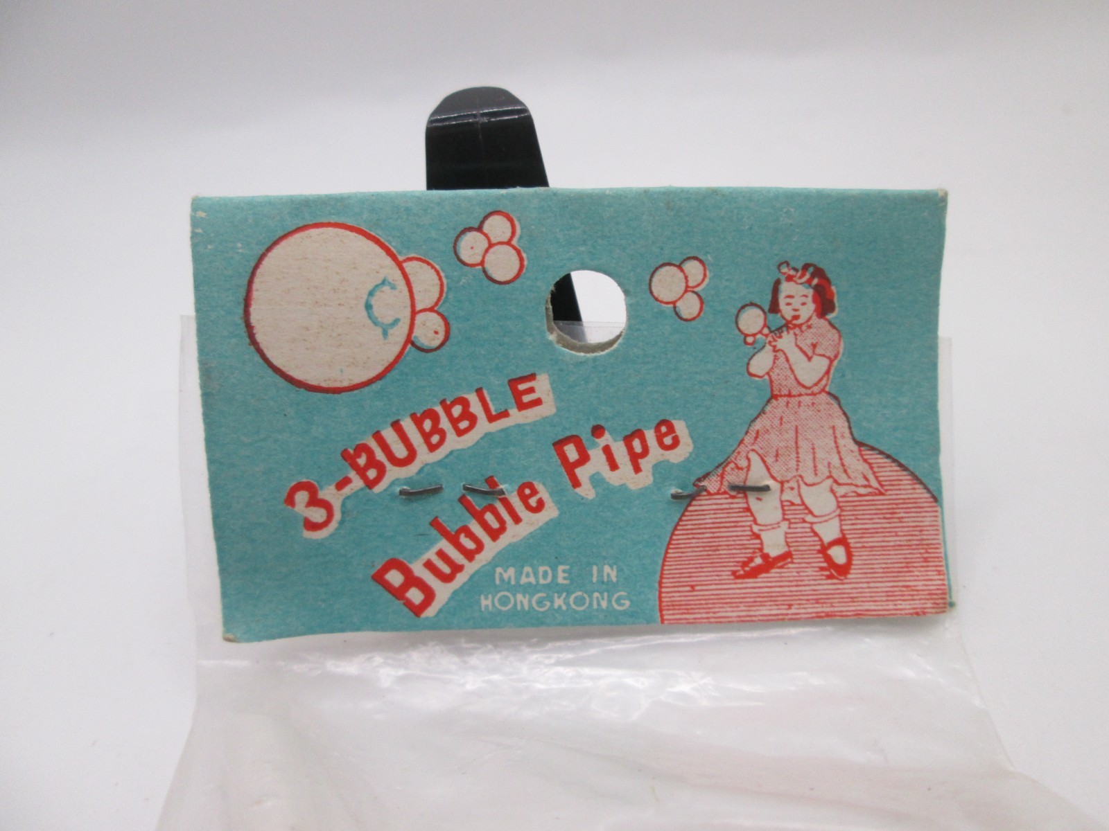 Vtg New in Bag Novelty Toy Made in Hong Kong: 3-Bubble  Bubble Pipe