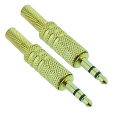 2 x 3.5mm Gold Plated Stereo Metal Male Audio Plug Connector
