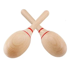 Wooden Maracas Beech Material Rumba Shakers Hand Percussion 2 Pack