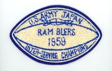 1959 US Army Japan Football Inter-service Champions Ramblers Chenille Patch