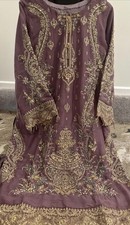 Pakistani Indian salwar kameez Embroidered Chiffon Long Duppatta Bust 44