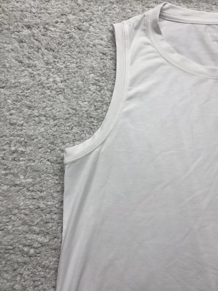 Athleta Women's White Tank Top Size Medium Round Neck - Image 4 of 4