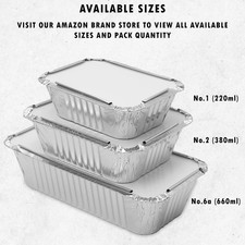 Aluminium Foil Food Containers with Lids Takeaway Home Catering Disposable Bulk