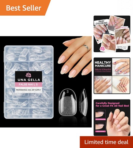 Long-Lasting 28 Days+ Short Oval Nail Tips - Soft Gel Full Cover Press Ons