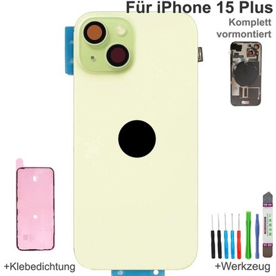 Akkudeckel für iPhone 15 Plus Gelb NFC Blitzlicht Magnet vormontiert