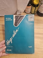 Vintage Sears Hug-alon All Sheer Pantyhose Size Average Coffee Sandalfoot NOS
