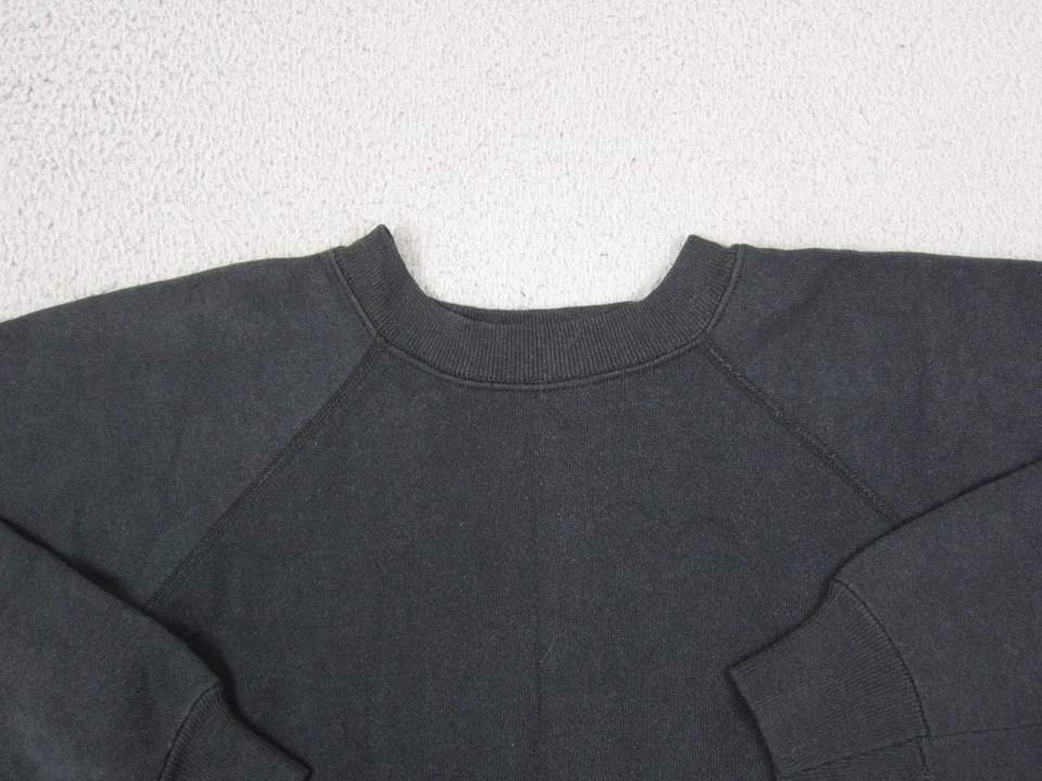 Sudadera vintage Hanes adulto mediana negra en blanco suéter para hombre hecha en EE. UU. AÑOS 80 Foto 2 de 4