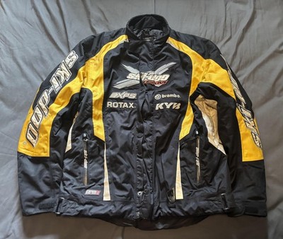 Ski-Doo X Team Jacket Mens Large Yellow Black Insulated Winter Snowmobile Racing